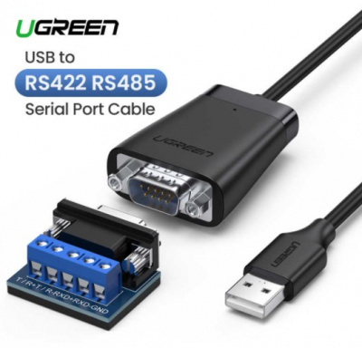 60562 Конвертер UGREEN CM253 USB 2.0 TO RS-422/RS485 adapter Cable, цвет: черный можно капить на ugreen.by
